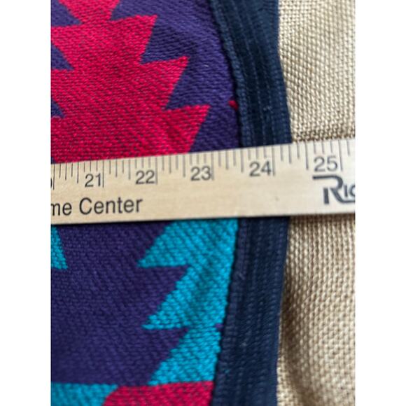 Vintage Navajo Tribal Throw Knit Blanket cotton Made In USA Reversible 62x48” - Picture 16 of 16